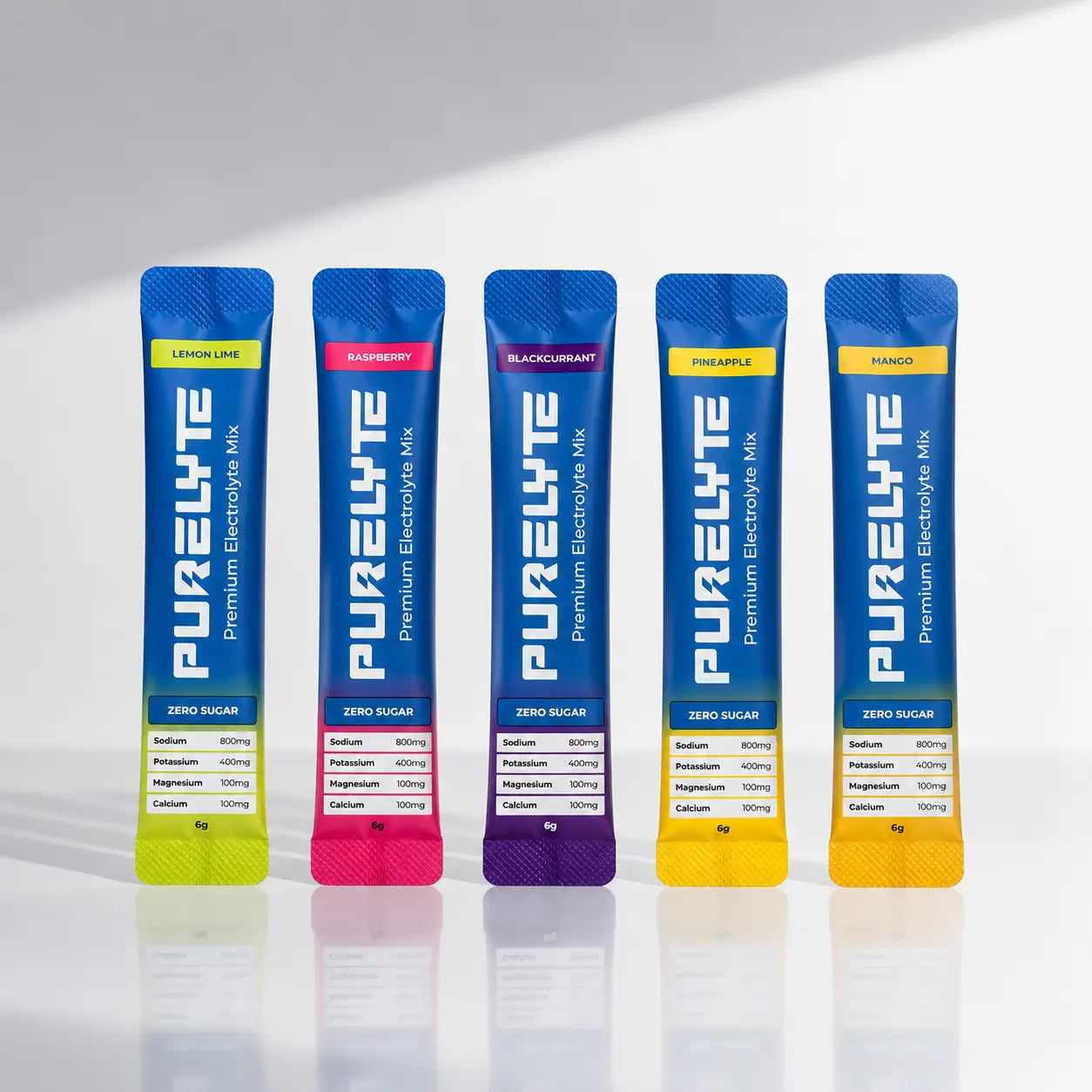 Purelyte Sachet Flavours - Lemon Lime, Mango, Raspberry, Blackcurrant