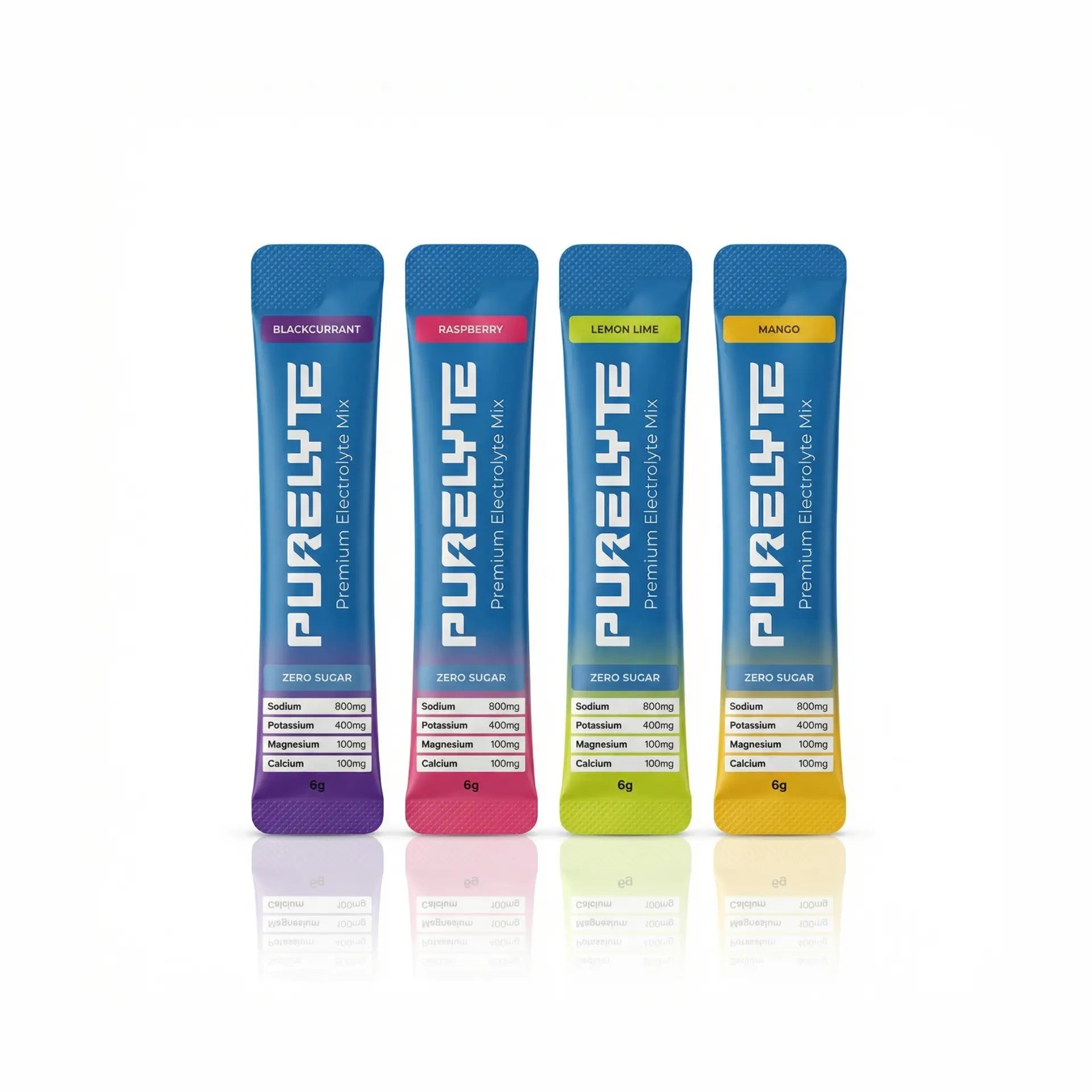 Purelyte Sachet Flavours - Lemon Lime, Mango, Raspberry, Blackcurrant